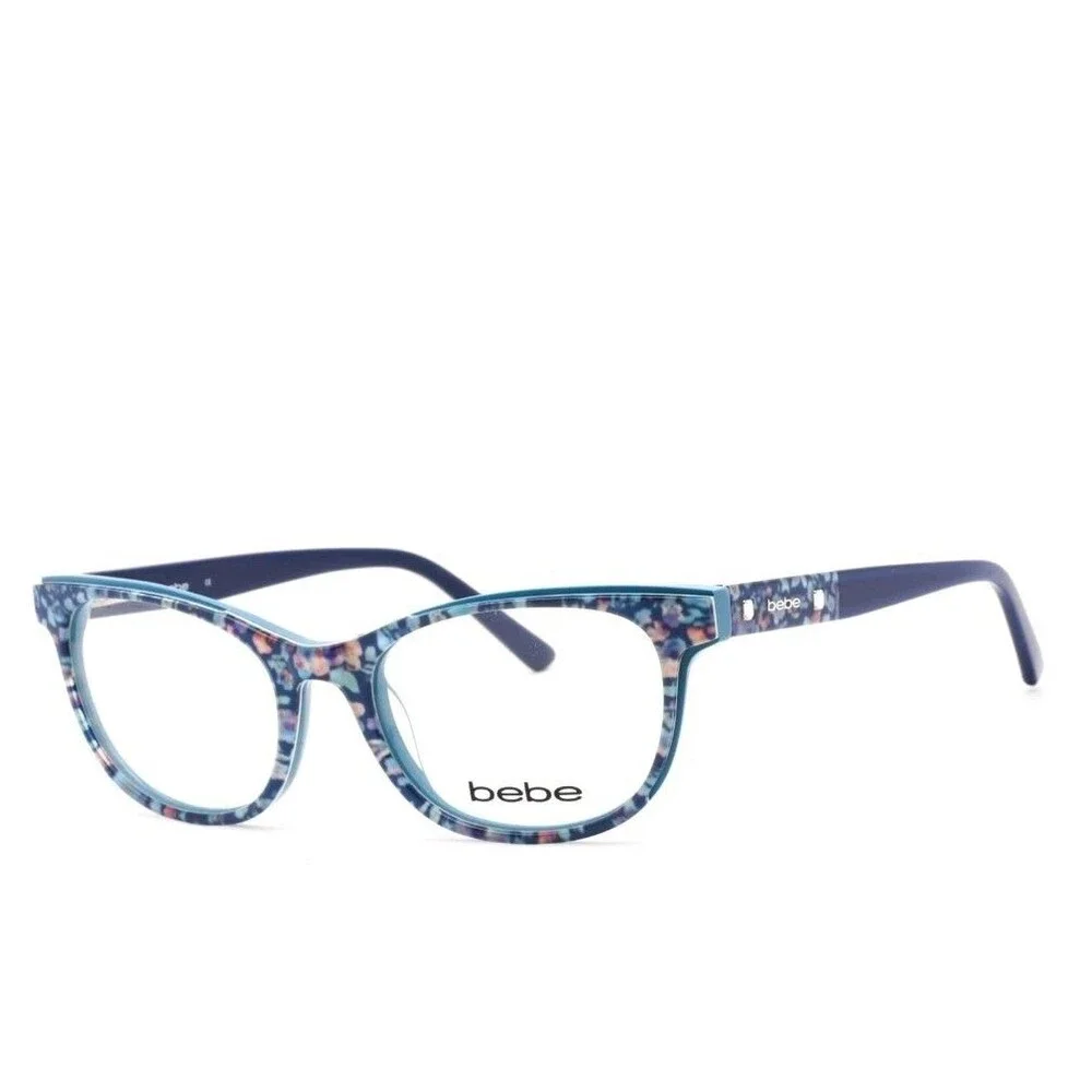 BEBE Navy Floral/Clear 51mm Eyeglasses BB5198-400-51 New With Case